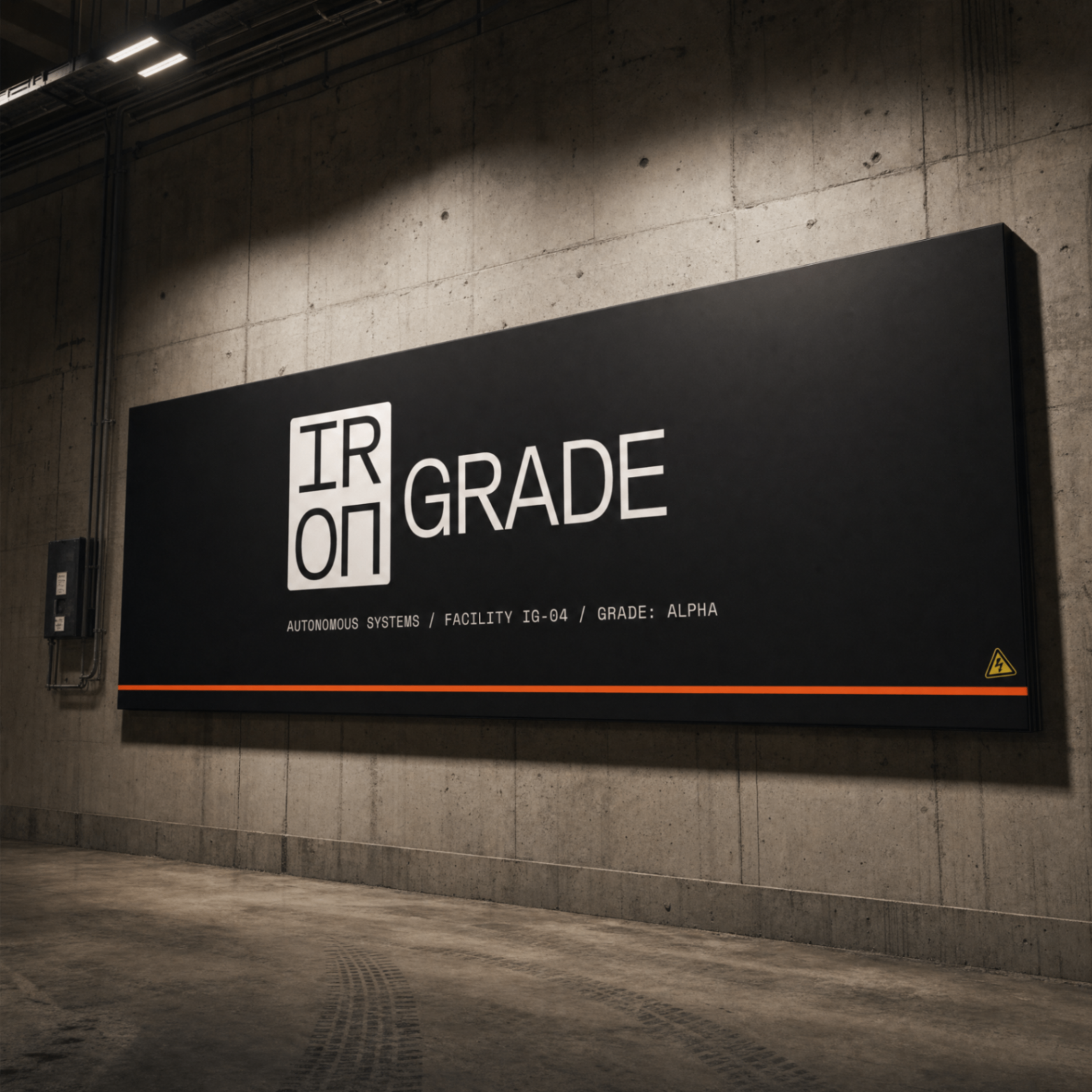 IRONGRADE branded site signage on factory wall